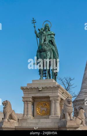 St. Stephen Statue in Budapest, Ungarn Stockfoto