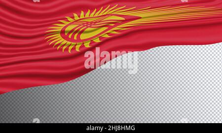 Kirgisistan Wavy Flag, National Flag Clipping path Stockfoto