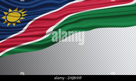 Namibia Wavy Flag, National Flag Clipping path Stockfoto