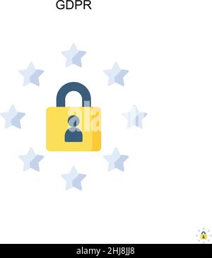 GDPR Simple Vector Icon. Illustration Symbol Design-Vorlage für Web mobile UI-Element. Stock Vektor