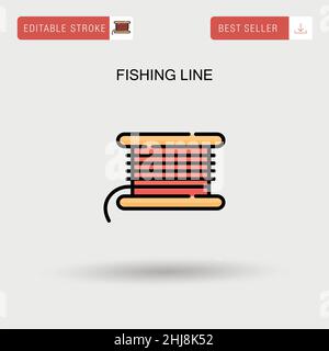Einfaches Vektorsymbol für Angelschnur. Stock Vektor