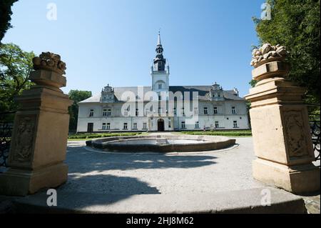 Palast in Tułowice, Woiwodschaft Opole, Polen Stockfoto