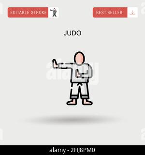 Judo einfaches Vektor-Symbol. Stock Vektor