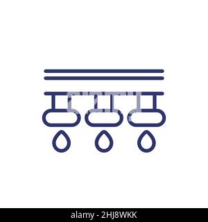 Symbol für die Linie des Bewässerungssystems auf Weiß Stock Vektor