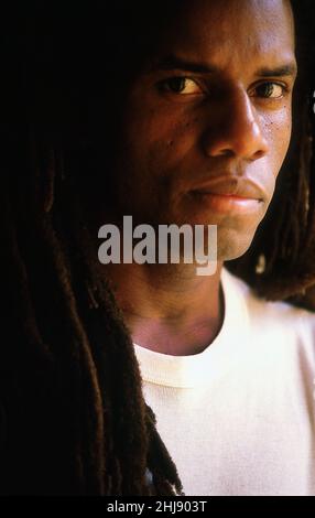 Eddy Grant Videoaufnahme für „Romancing the Stone“ St. Lucia 1984 Stockfoto