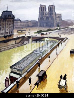 Regentag. Notre Dame de Paris des französischen Fauvist-Malers Albert Marquet (1875-1947), Öl auf Leinwand, 1910 Stockfoto