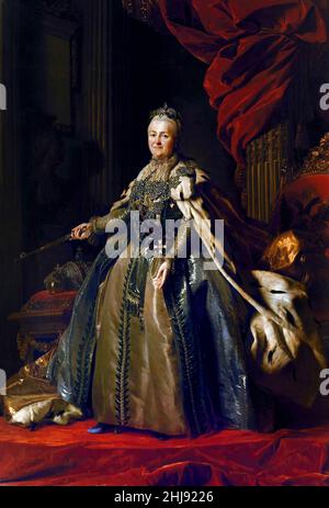 Katharina die große. Porträt Katharina II. Von Russland (1729-1796) von Alexander Roslin (1718-1793), Öl auf Leinwand, c.. 1776/7 Stockfoto