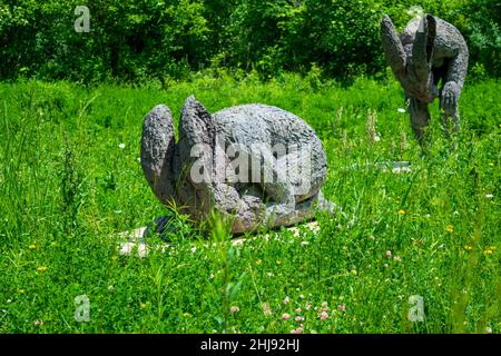 Grand Rapids, MI USA - 30. Mai 2016: Introspektives Kunstwerk Meijer Gardens Park Stockfoto