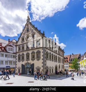 Ravensburg, Baden-Württemberg, Deutschland: Sogenanntes Lederhaus, erbaut um 1400 als Markthalle für Schuhmacher, Sattler und Gerber. Stockfoto