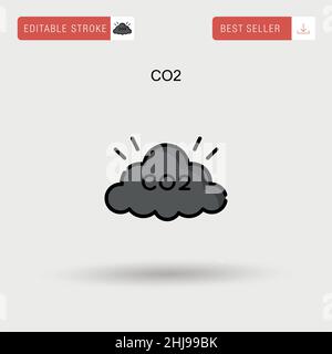 CO2 einfaches Vektorsymbol. Stock Vektor