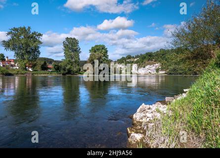 Die Donau bei Weltenburg in Bayern Stockfoto