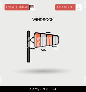 Einfaches Vektorsymbol „Windsock“. Stock Vektor