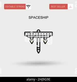 Einfaches Vektorsymbol für das Raumschiff. Stock Vektor