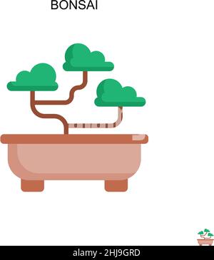 Bonsai einfaches Vektor-Symbol. Illustration Symbol Design-Vorlage für Web mobile UI-Element. Stock Vektor