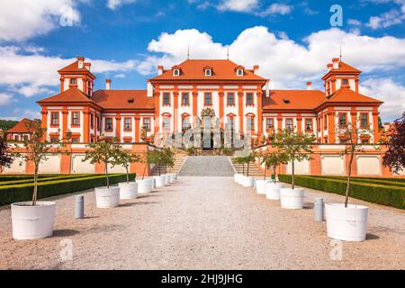 Blick auf den Troja-Palast in Prag, Tschechien, Europa. Stockfoto