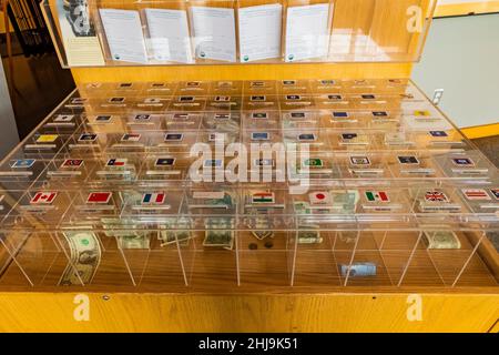 Spenden von Nationen im Craig Thomas Discovery and Visitor Center im Grand Teton National Park, Wyoming, USA Stockfoto