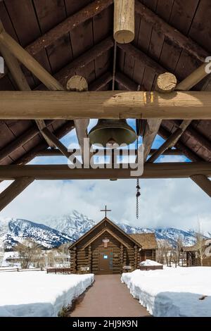 Kapelle der Verklärung im Grand Teton National Park, Wyoming, USA Stockfoto