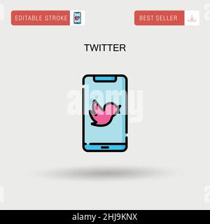 Einfaches Vektor-Symbol für Twitter. Stock Vektor