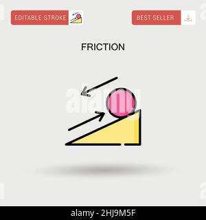 Einfaches Vektorsymbol „Reibung“. Stock Vektor