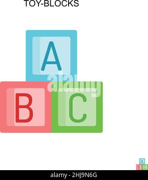 Spielzeugblöcke einfaches Vektor-Symbol. Illustration Symbol Design-Vorlage für Web mobile UI-Element. Stock Vektor