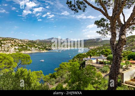Port Andratx gesehen von de la Mola, Mallorca, Spanien Stockfoto