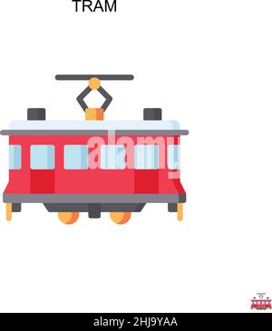 Tram Simple Vector-Symbol. Illustration Symbol Design-Vorlage für Web mobile UI-Element. Stock Vektor