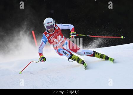 Garmisch Partenkirchen, Deutschland. 27th Januar 2022. Jasmine FLURY (SUI), Action, Alpinski, Training Kandahar Race 2022, Damen-Abfahrt, Damen-Abfahrt am 27th. Januar 2022 in Garmisch Partenkirchen Credit: dpa/Alamy Live News Stockfoto