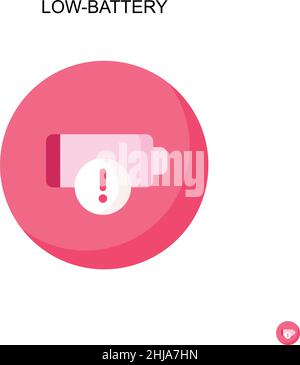 Einfaches Vektorsymbol bei niedrigem Akkustand. Illustration Symbol Design-Vorlage für Web mobile UI-Element. Stock Vektor