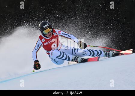 Garmisch Partenkirchen, Deutschland. 27th Januar 2022. Kira WEIDLE (GER), Action, Ski alpin, Training Kandahar Race 2022, Damen-Abfahrt, Damen-Abfahrt am 27th. Januar 2022 in Garmisch Partenkirchen ¬ Credit: dpa/Alamy Live News Stockfoto