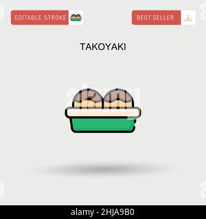 Einfaches Vektor-Symbol für Takoyaki. Stock Vektor