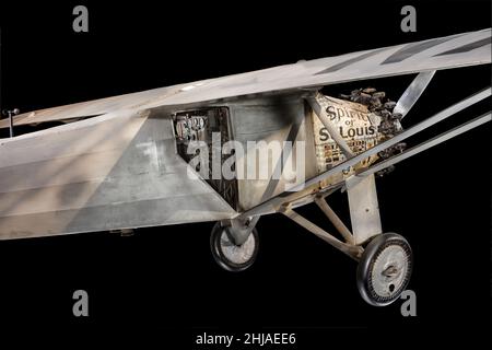 Detail des 'Spirit of St. Louis'-Flugzeugs, das Charles Lindbergh 1927 über den Atlantik geflogen hat, National Air and Space Museum, Washington, D.C., USA Stockfoto