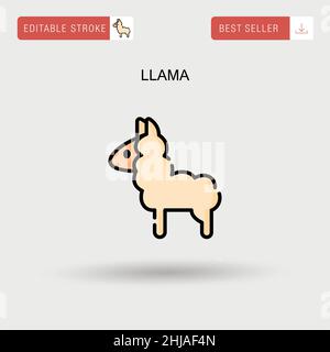 Einfaches Llama-Vektorsymbol. Stock Vektor