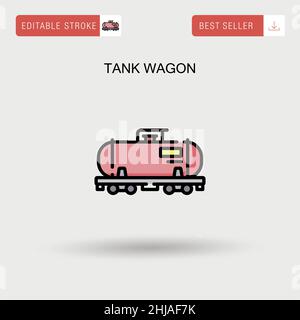 Einfaches Vektorsymbol für Tankwagen. Stock Vektor