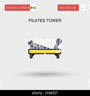 Einfaches Vektor-Symbol für den Pilates-Turm. Stock Vektor