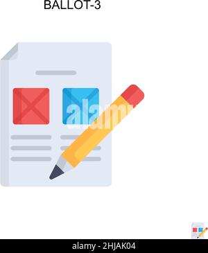 Stimmzettel-3 einfaches Vektorsymbol. Illustration Symbol Design-Vorlage für Web mobile UI-Element. Stock Vektor