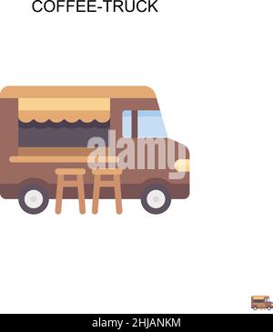 Einfaches Vektorsymbol für Kaffeetrucks. Illustration Symbol Design-Vorlage für Web mobile UI-Element. Stock Vektor