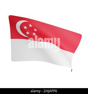 3D Darstellung des Singapur-Flaggenkonzepts singapur Nationalfeiertag Stockfoto