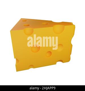 3D Darstellen von Käse isoliert Stockfoto