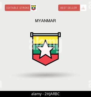 Einfaches Vektor-Symbol für Myanmar. Stock Vektor