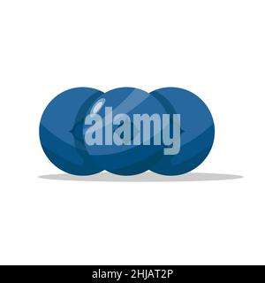 Cartoon Heidelbeere Obst flaches Design. vektor-Illustration Stock Vektor