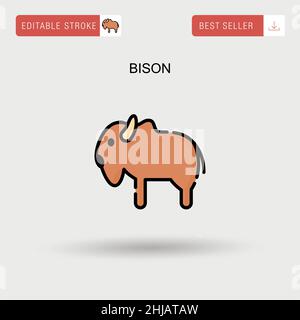 Bison Simple Vektor-Symbol. Stock Vektor