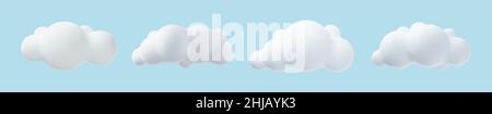 3D realistische einfache Wolken Stock Vektor