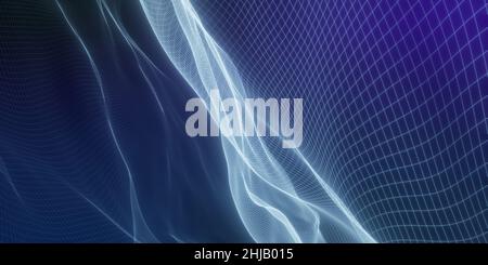 Abstrakter Hintergrund. Abstrakte Drahtgurwellen. 3D Rendern Stockfoto
