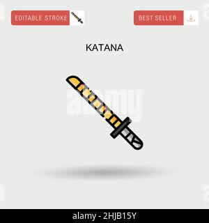 Katana einfaches Vektorsymbol. Stock Vektor