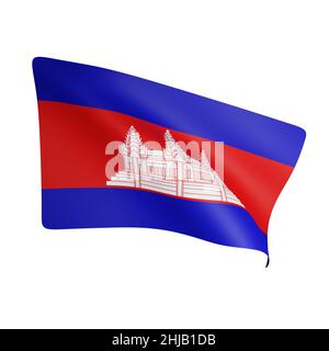 3D Rendering of cambodia flag concept cambodia national day Stockfoto