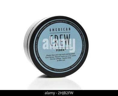 IRVINE, KALIFORNIEN - 27 JAN 2022: American Crew Fiber Hair Styling Gel. Stockfoto