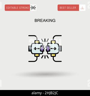 Einfaches Vektorsymbol wird gebrochen. Stock Vektor