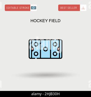 Einfaches Vektorsymbol für das Hockey-Feld. Stock Vektor