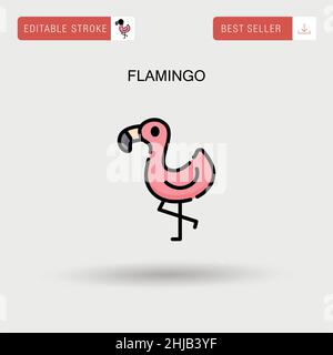 Einfaches Flamingo-Vektorsymbol. Stock Vektor