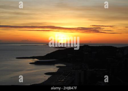 Port Moresby Sonnenuntergang mit Blick auf Ela Beach Stockfoto